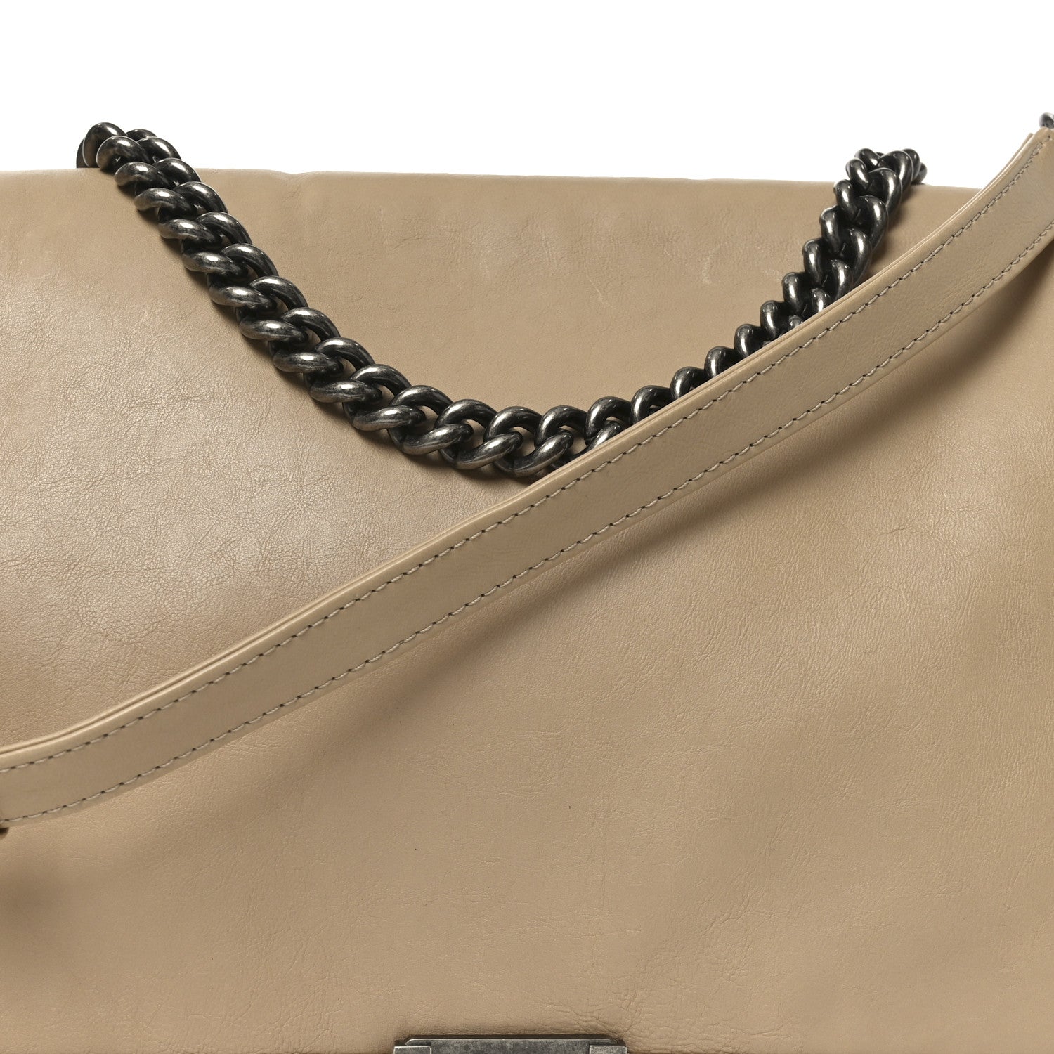 Chanel Calfskin Large Boy Reverso Flap  Beige