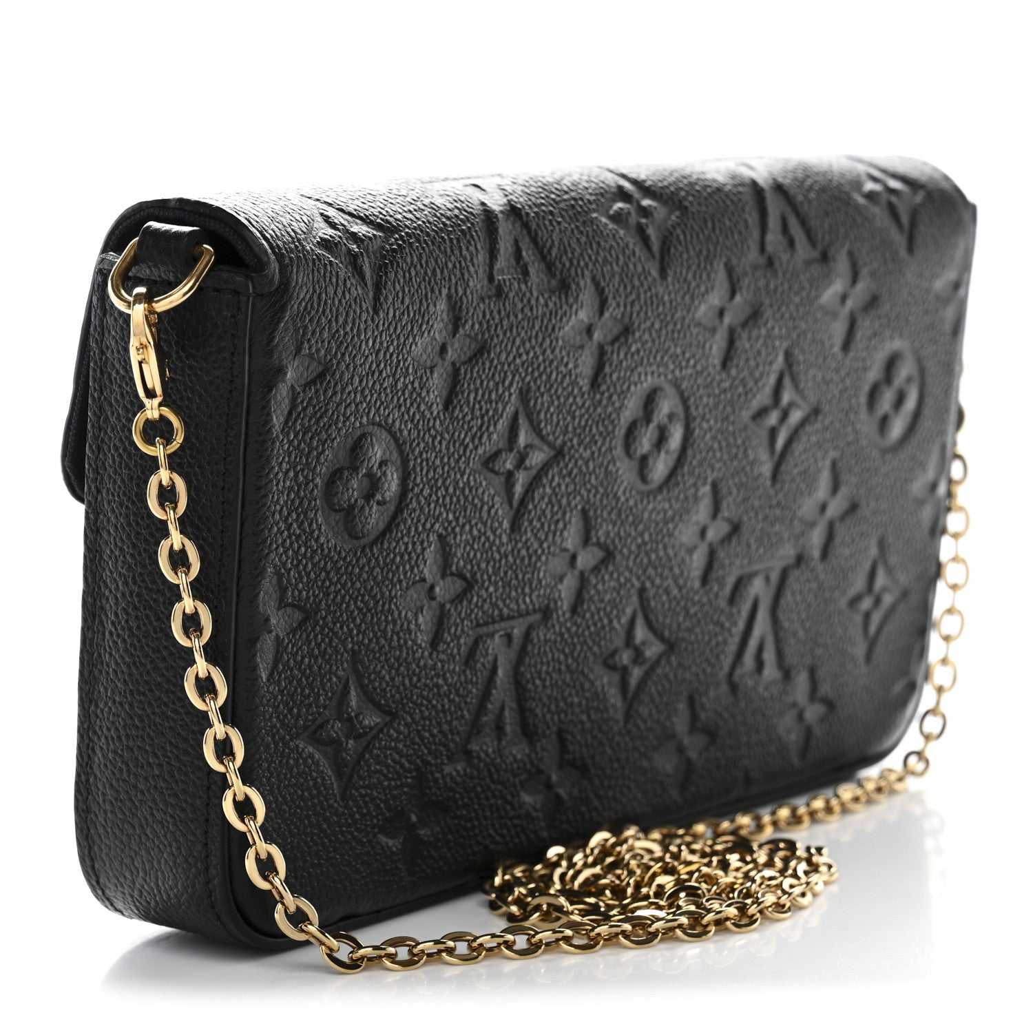 Louis Vuitton Empreinte Pochette Felicie Chain Wallet Black