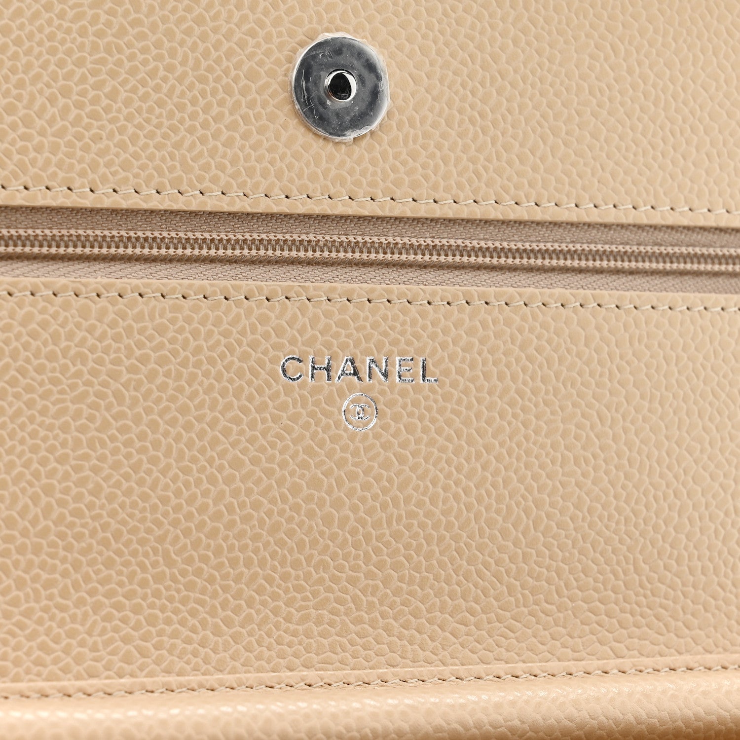 Chanel Caviar Quilted Wallet on Chain WOC Beige