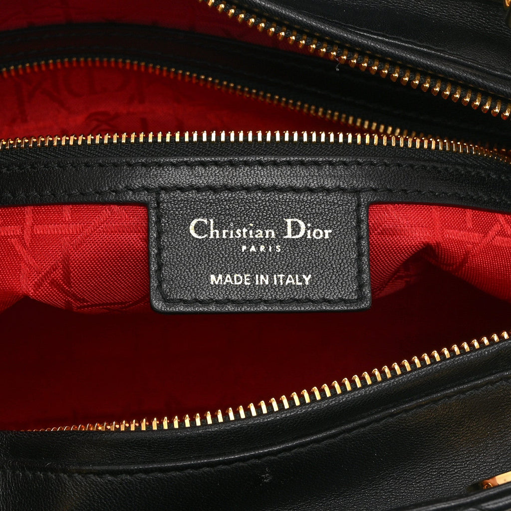 Christian Dior Lambskin Cannage Large Lady Dior Black