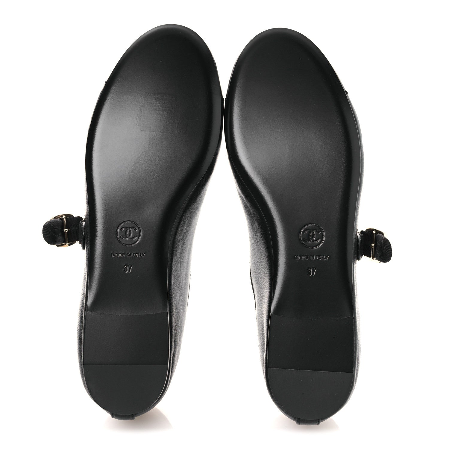 Lambskin Mary Jane Flats 37 Black