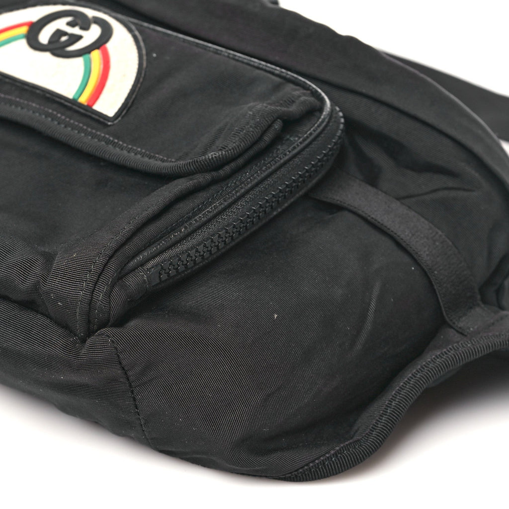 Gucci Nylon Retro Patch Convertible Belt Bag Black