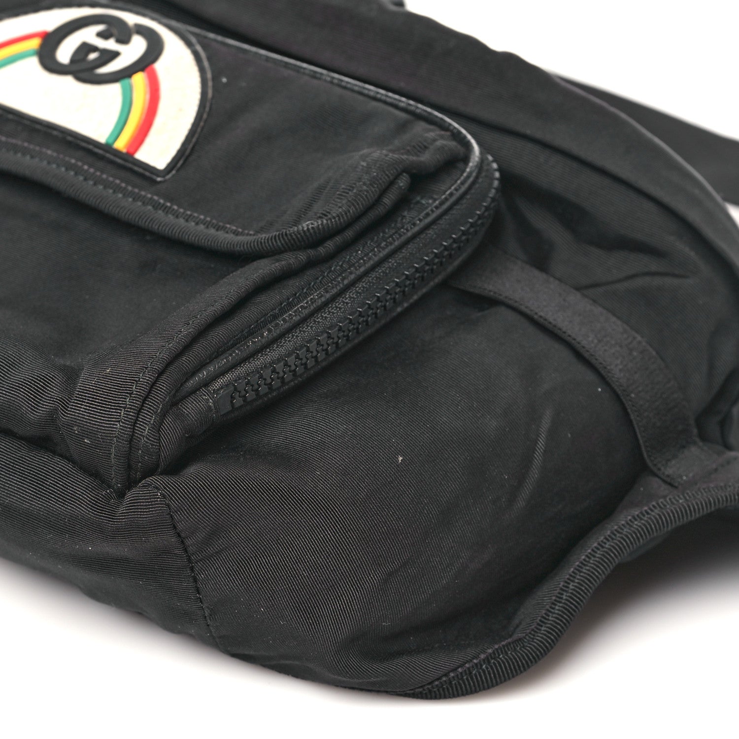 Gucci Nylon Retro Patch Convertible Belt Bag Black