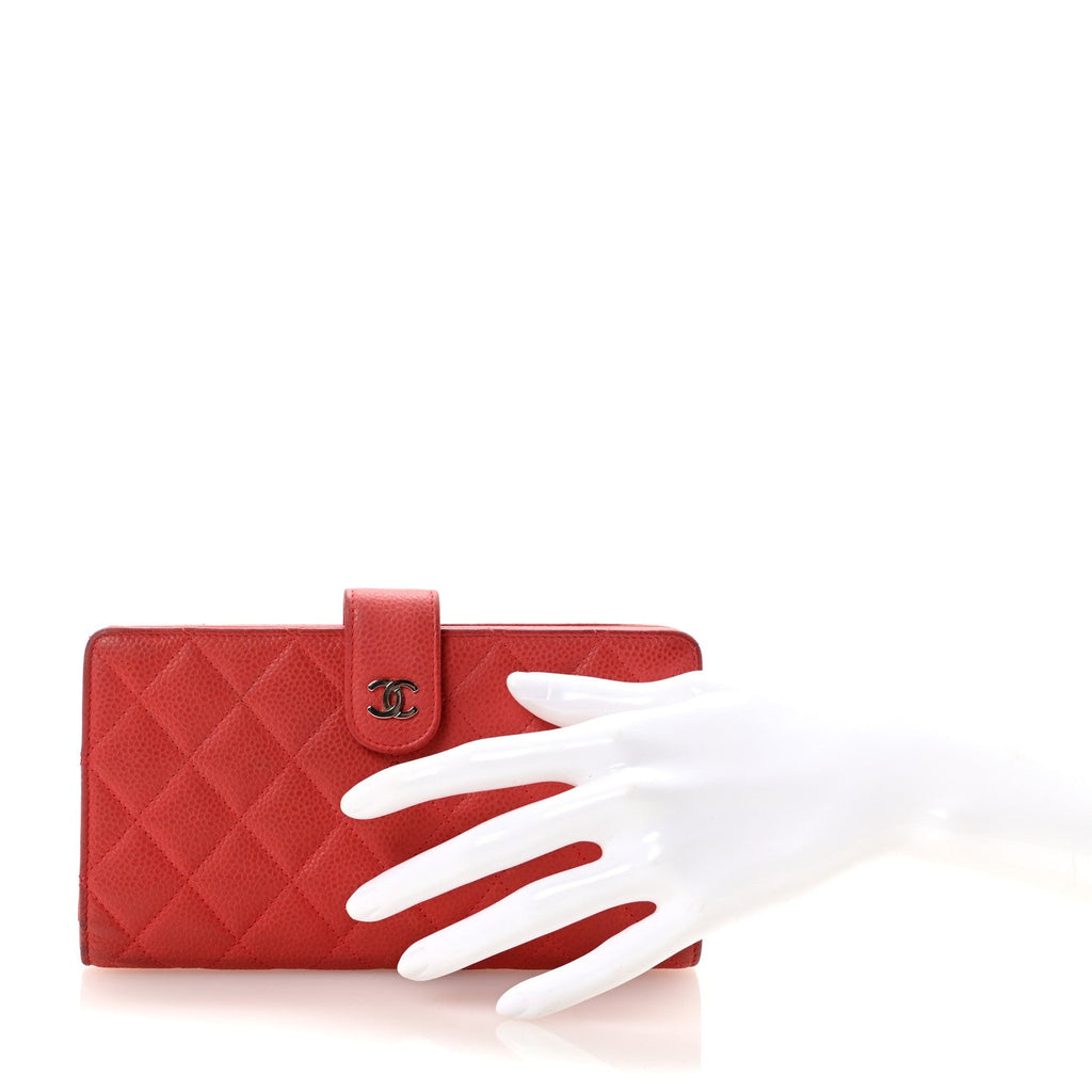 Caviar Quilted CC French Wallet Pink