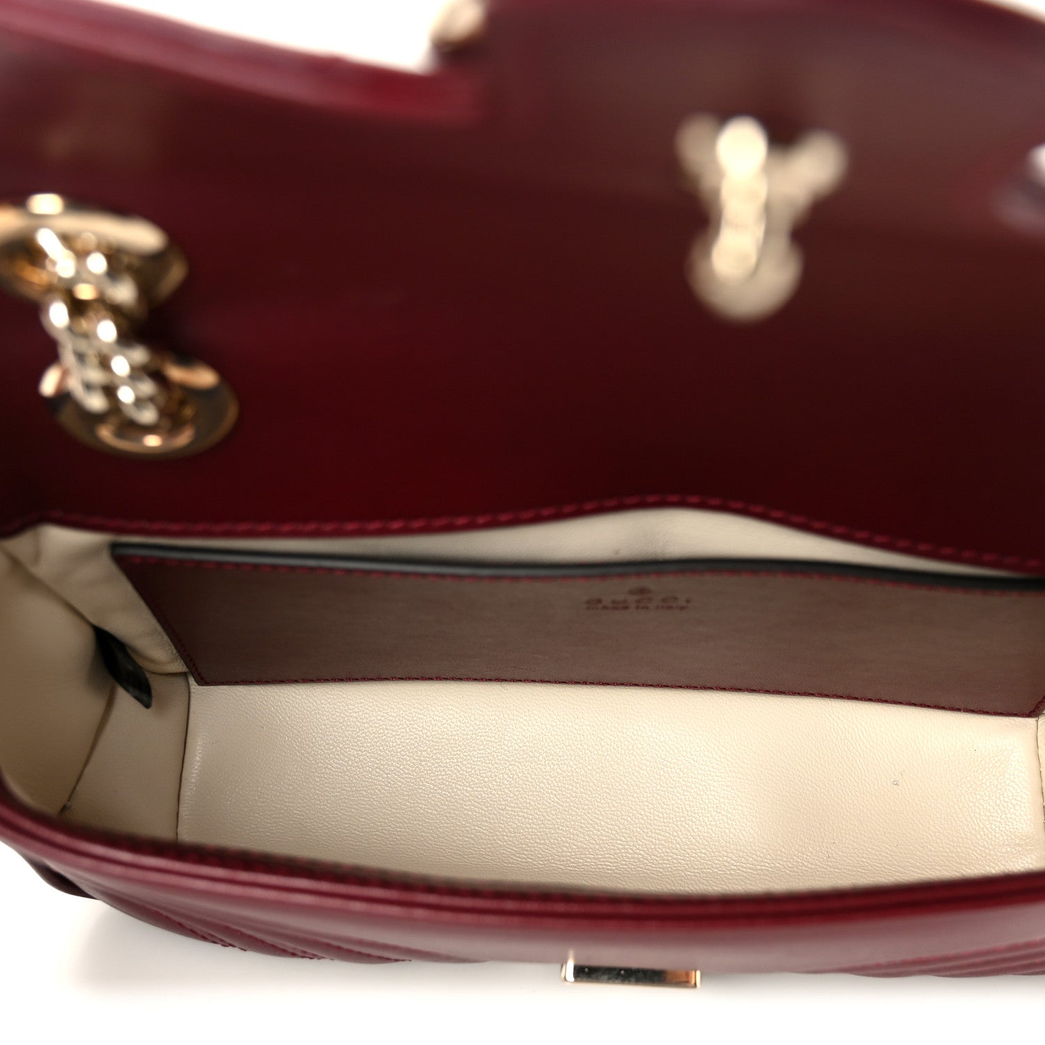 Gucci Calfskin Matelasse Small GG Marmont Shoulder Bag Rosso Ancora Red