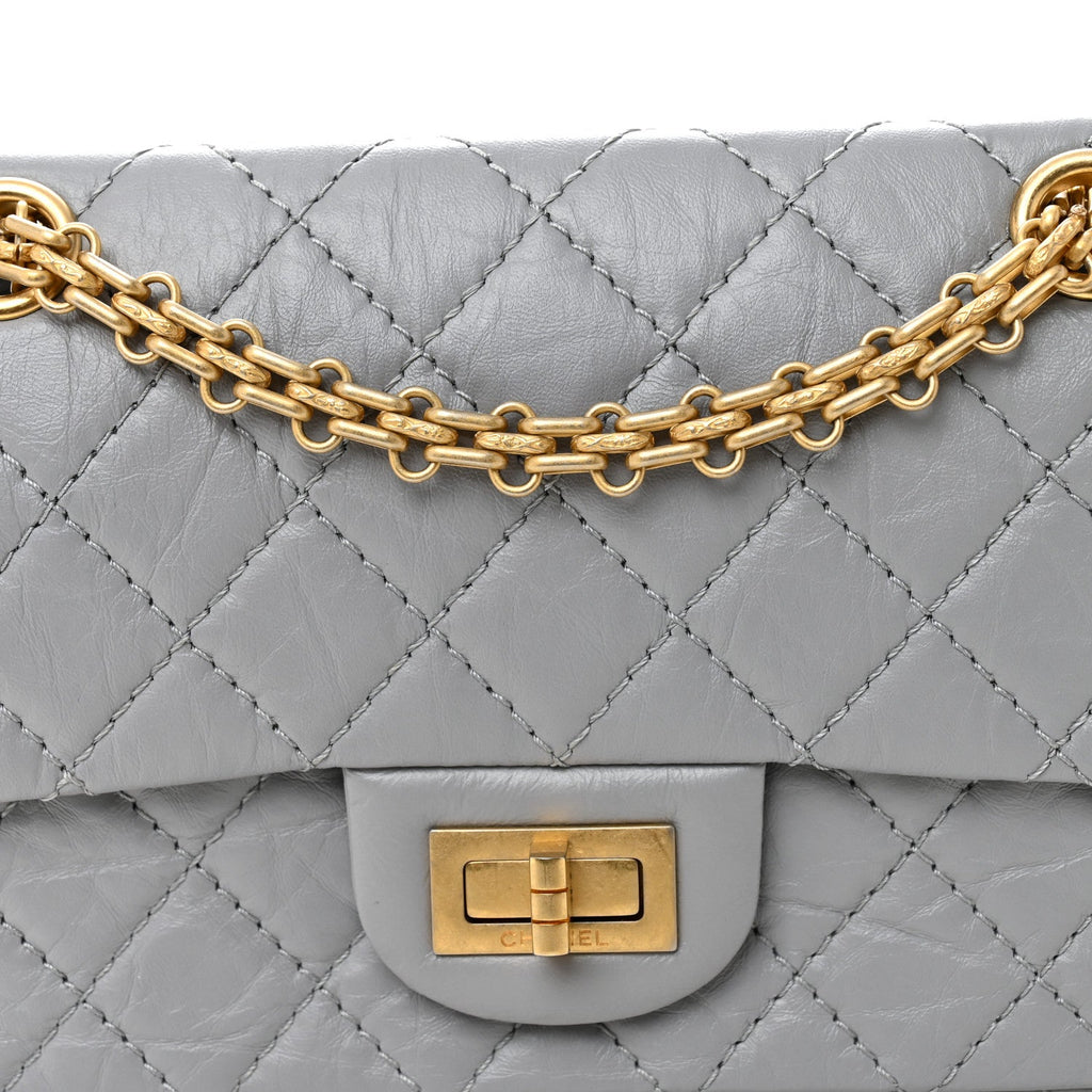 Chanel Aged Calfskin Quilted 2.55 Reissue Mini Flap Grey