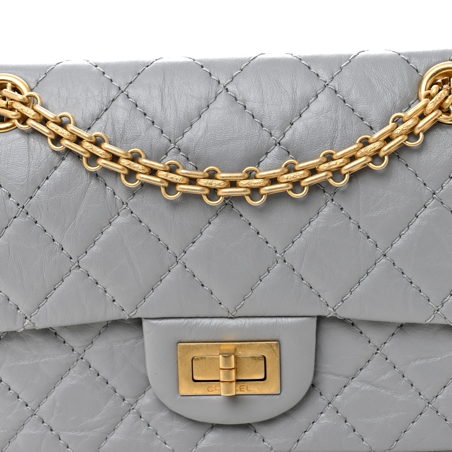 Chanel Aged Calfskin Quilted 2.55 Reissue Mini Flap Grey