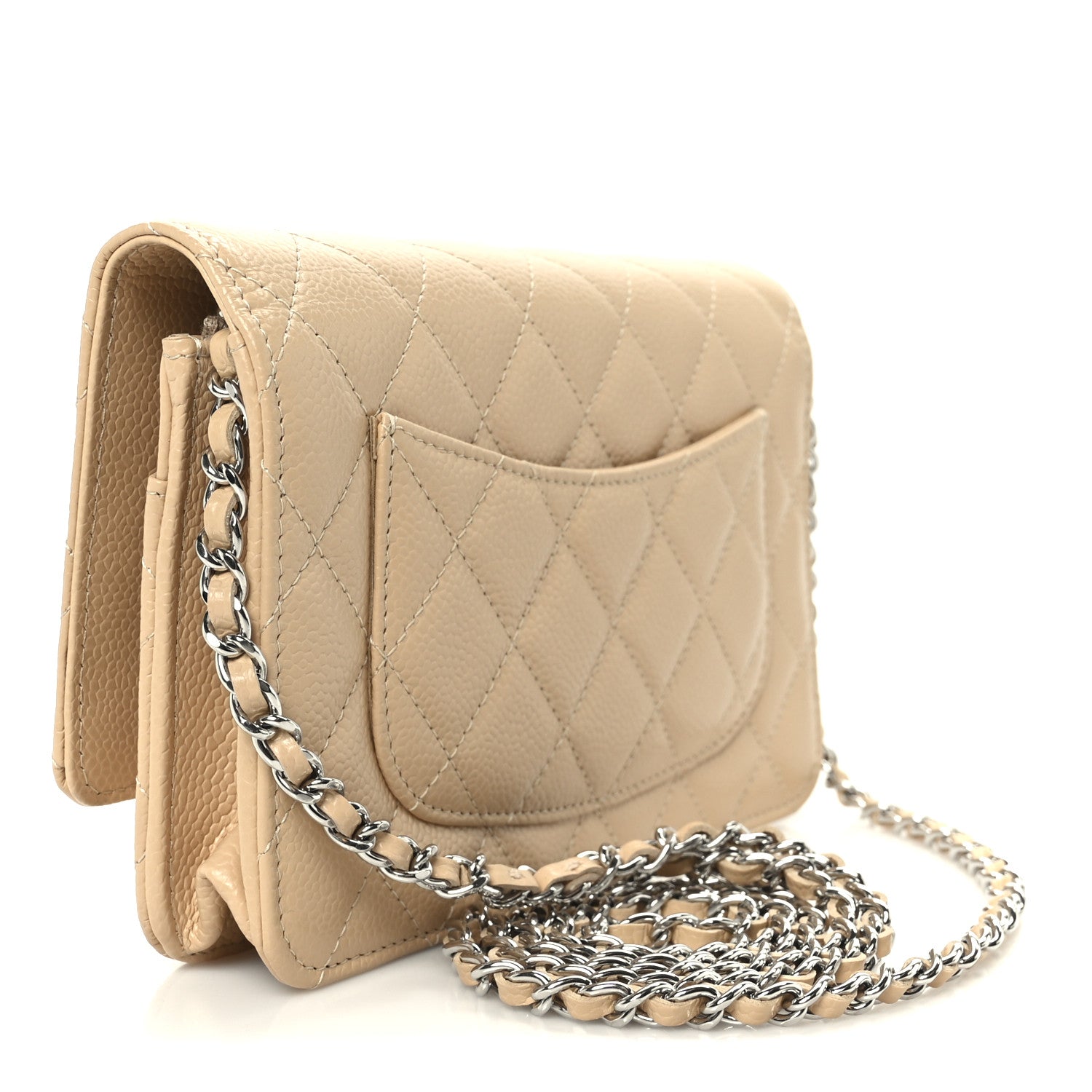 Chanel Caviar Quilted Wallet on Chain WOC Beige