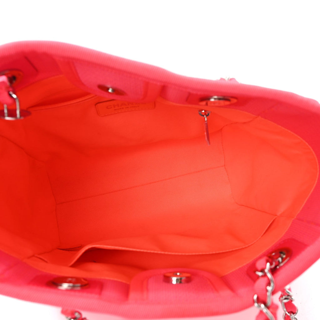 Chanel Canvas Mini Deauville Tote Pink Orange