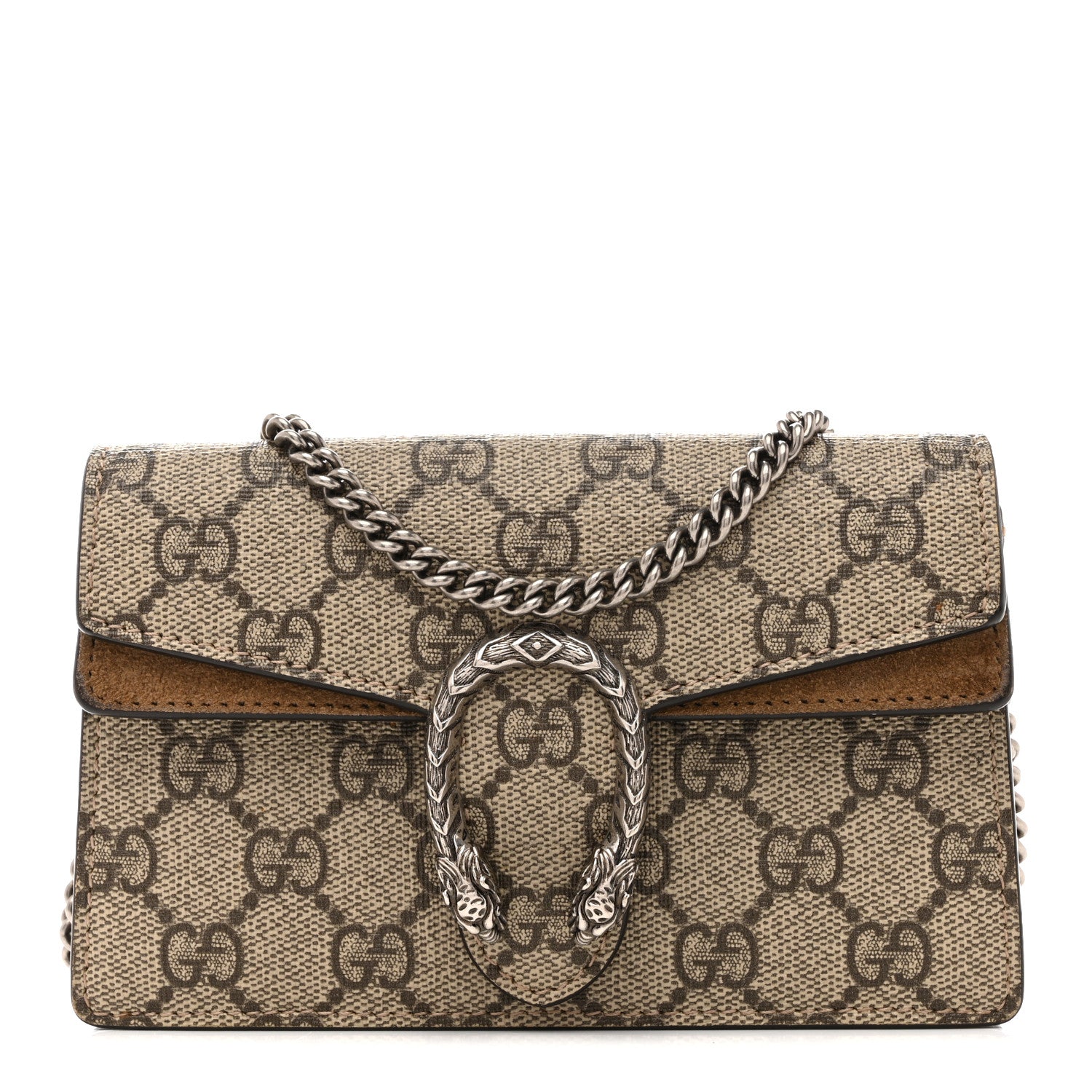 Gucci GG Supreme Monogram Super Mini Dionysus Shoulder Bag Taupe
