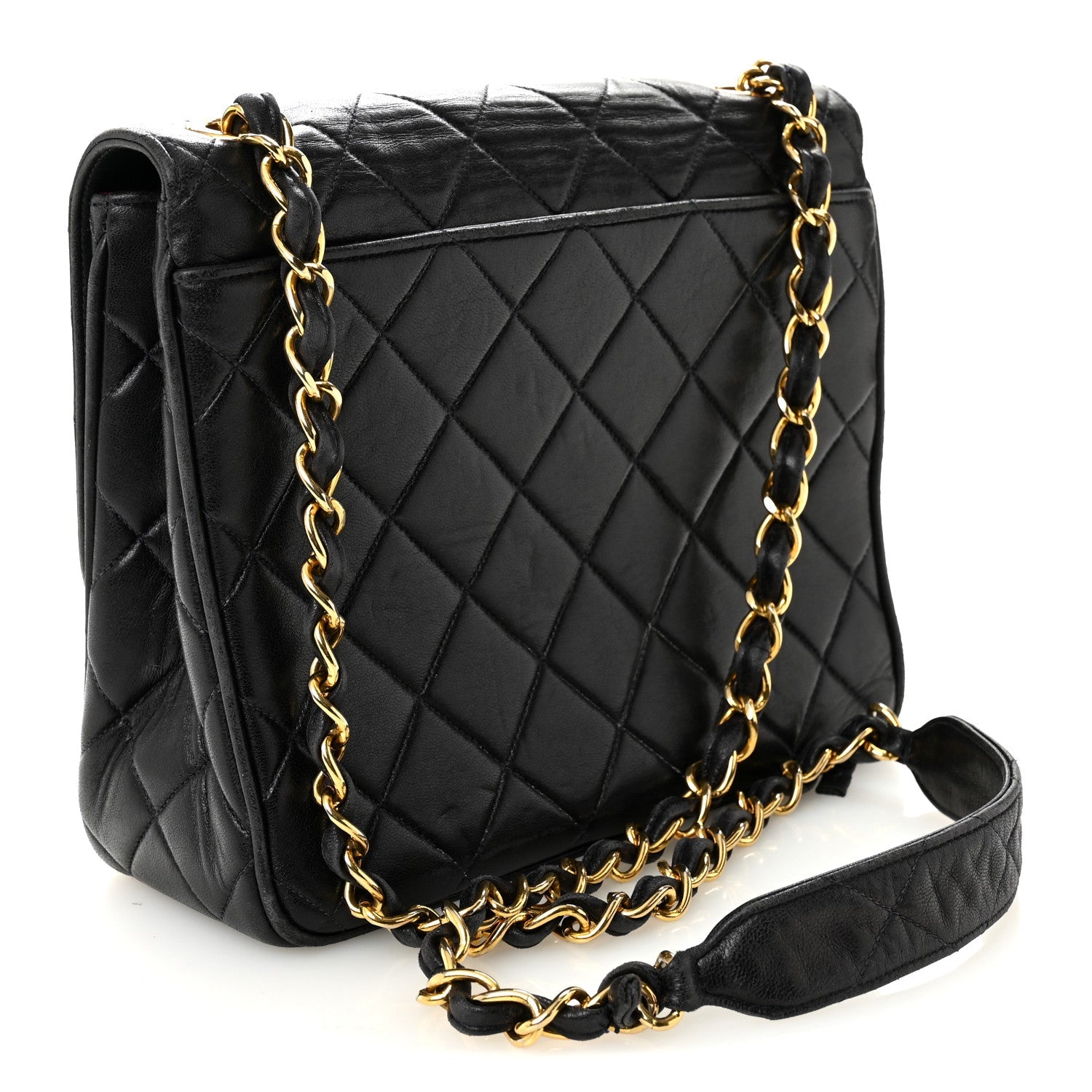 Chanel Lambskin Quilted Medium Single Flap Black