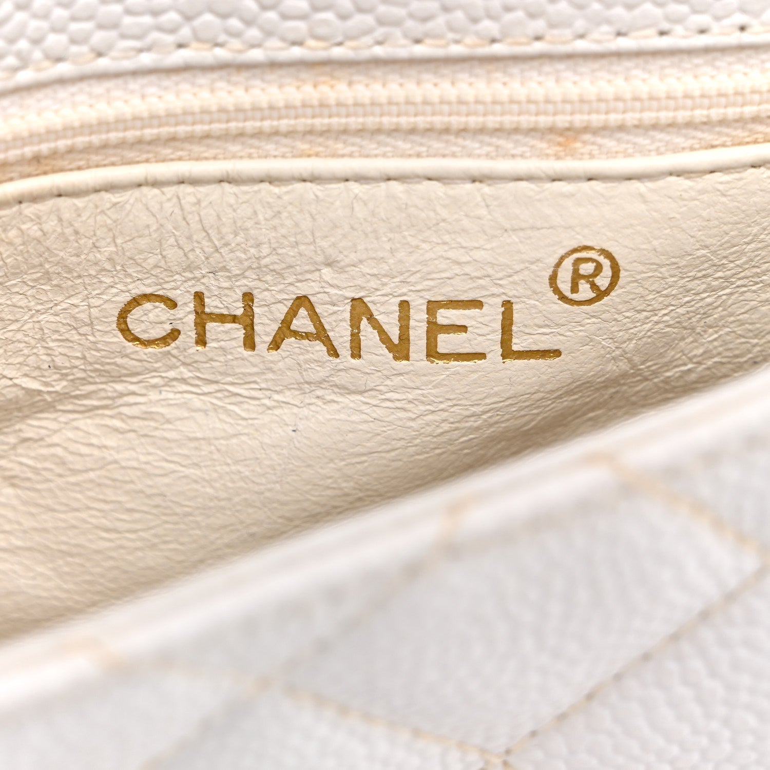 Chanel Caviar CC Shoulder Bag White
