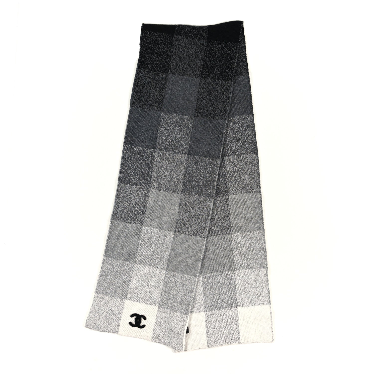 Cashmere Plaid CC Scarf Grey