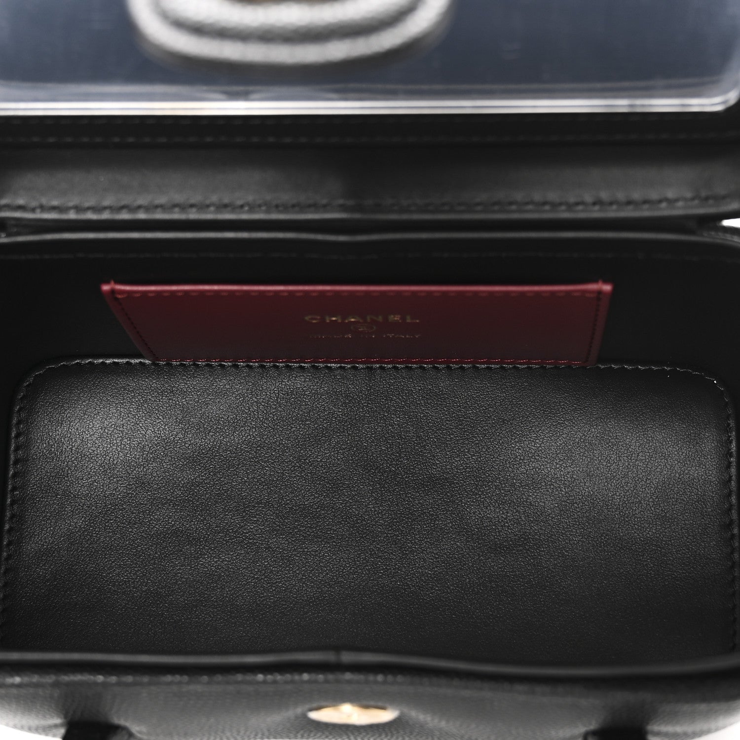 Chanel Shiny Caviar Preppy Coco Long Vanity With Strap Black