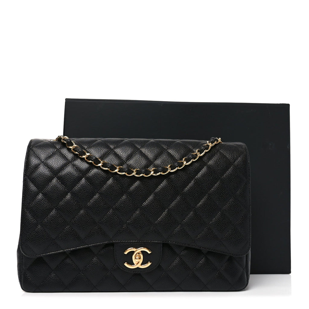 Chanel Caviar Quilted Maxi Double Flap Black