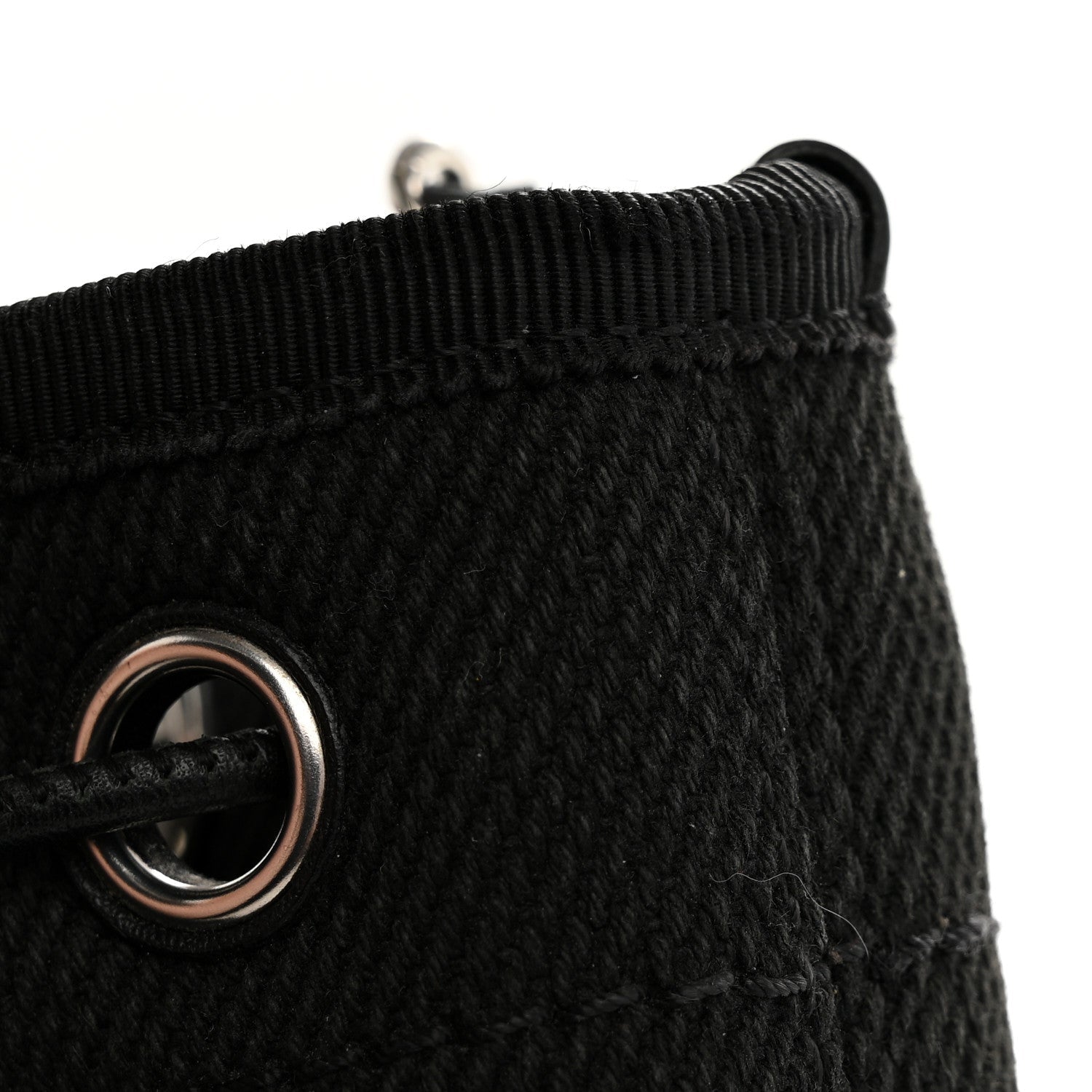 Chanel Canvas Deauville Drawstring Bucket Bag Black