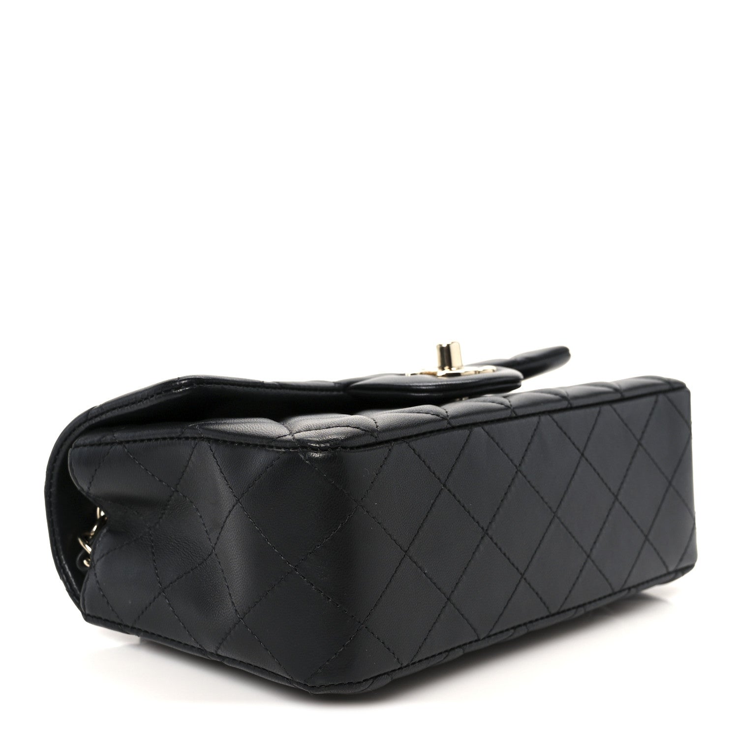 Chanel Lambskin Quilted Mini Rectangular Flap Black