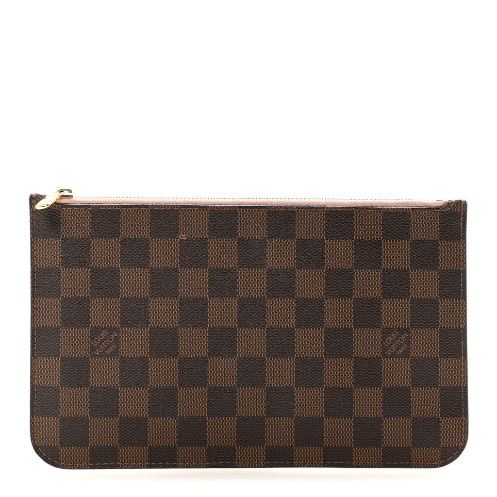 Louis Vuitton Damier Ebene Neverfull MM GM Pochette Rose Ballerine