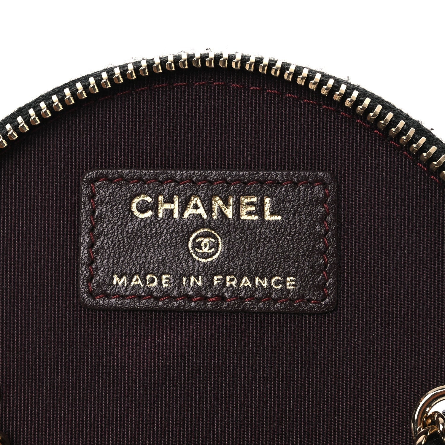 Chanel Lambskin Quilted Round Small Vanity Case With Chain Black