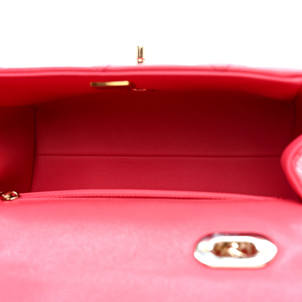 Chanel Caviar Quilted Mini Retro Twist Top Handle Flap Pink