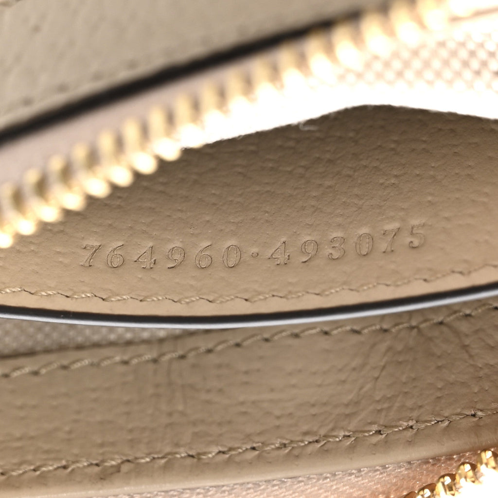 Gucci GG Supreme Monogram Textured Dollar Calfskin Web Mini Ophidia GG Handbag Beige Mystic White Oatmeal
