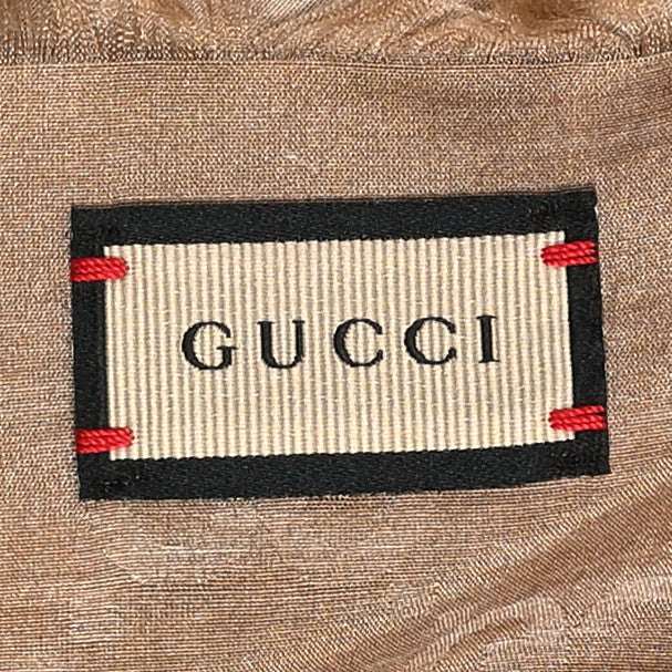 Gucci Cotton Silk Ombre Interlocking G Fringe Scarf Pink Beige