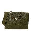 Louis Vuitton Lambskin Embossed Monogram Coussin MM Khaki