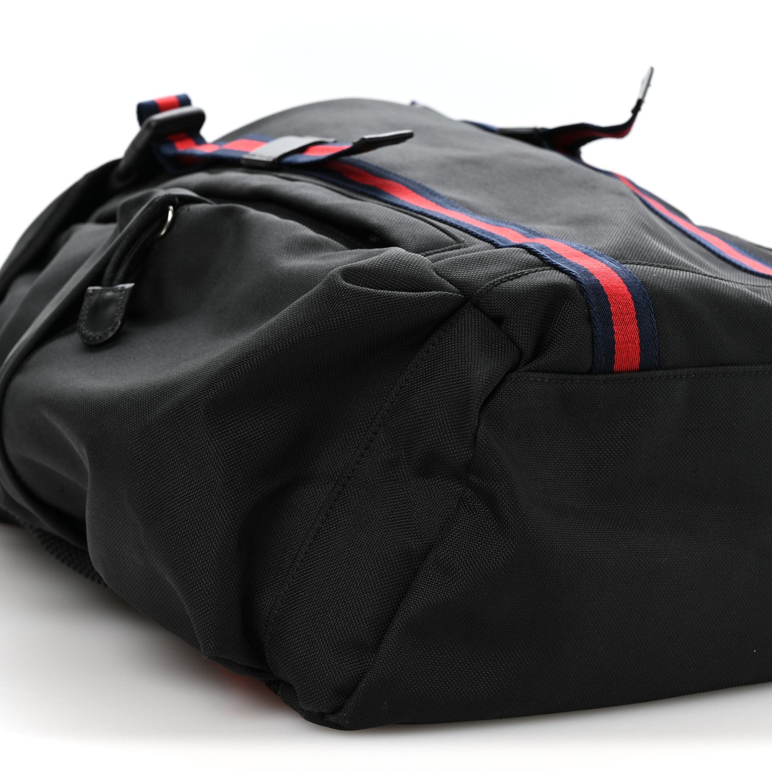 Gucci Techno Canvas Web Double Buckle Backpack Black