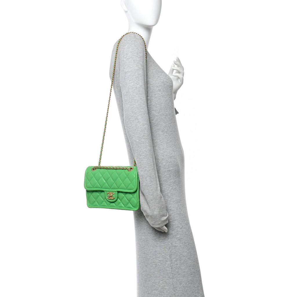 Chanel Caviar Quilted Medium Sweet Classic Flap Green