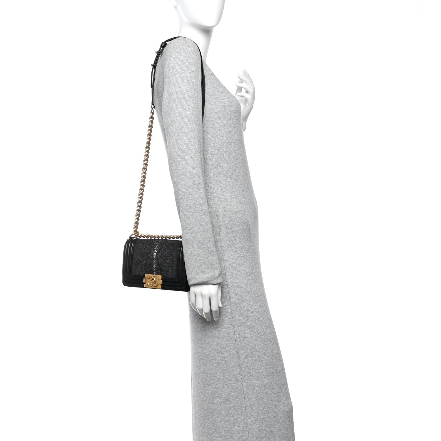 Chanel Galuchat Stingray Small Boy Flap Black
