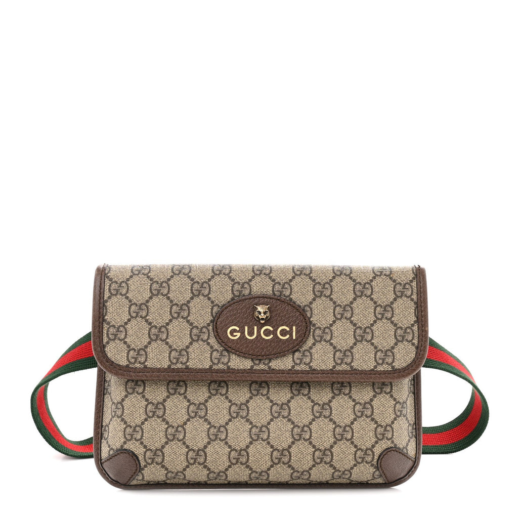 Gucci GG Supreme Monogram Neo Vintage Web Belt Bag Brown