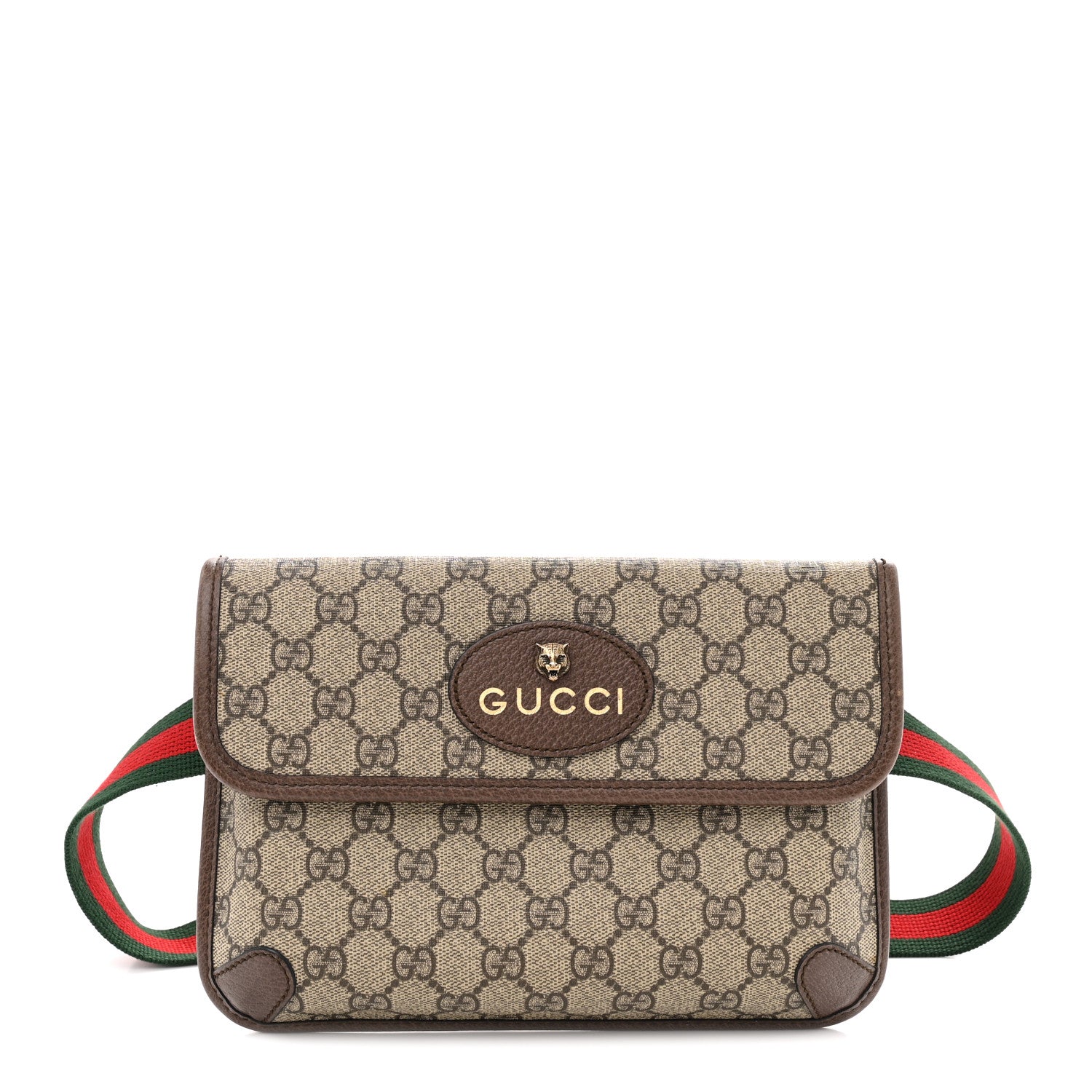 Gucci GG Supreme Monogram Neo Vintage Web Belt Bag Brown