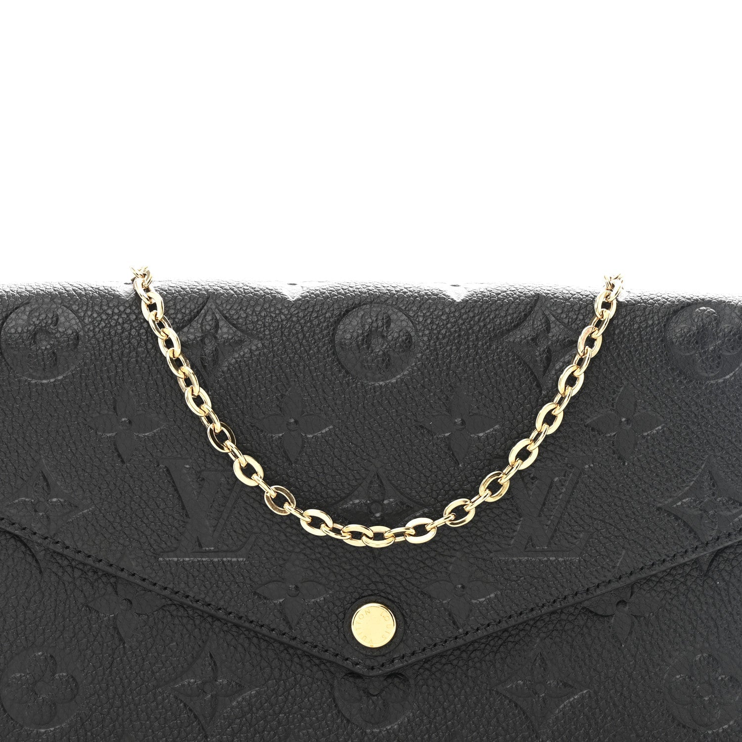 Louis Vuitton Empreinte Pochette Felicie Chain Wallet Black