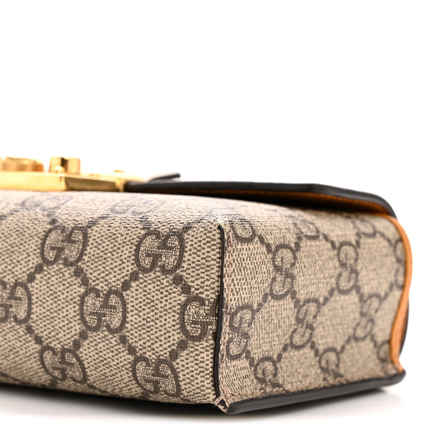Gucci GG Supreme Monogram New Sakai Calfskin Mini Padlock Top Handle Shoulder Bag Beige Ebony Mystic White Sun Oil
