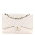 Chanel Caviar Quilted Jumbo Double Flap White
