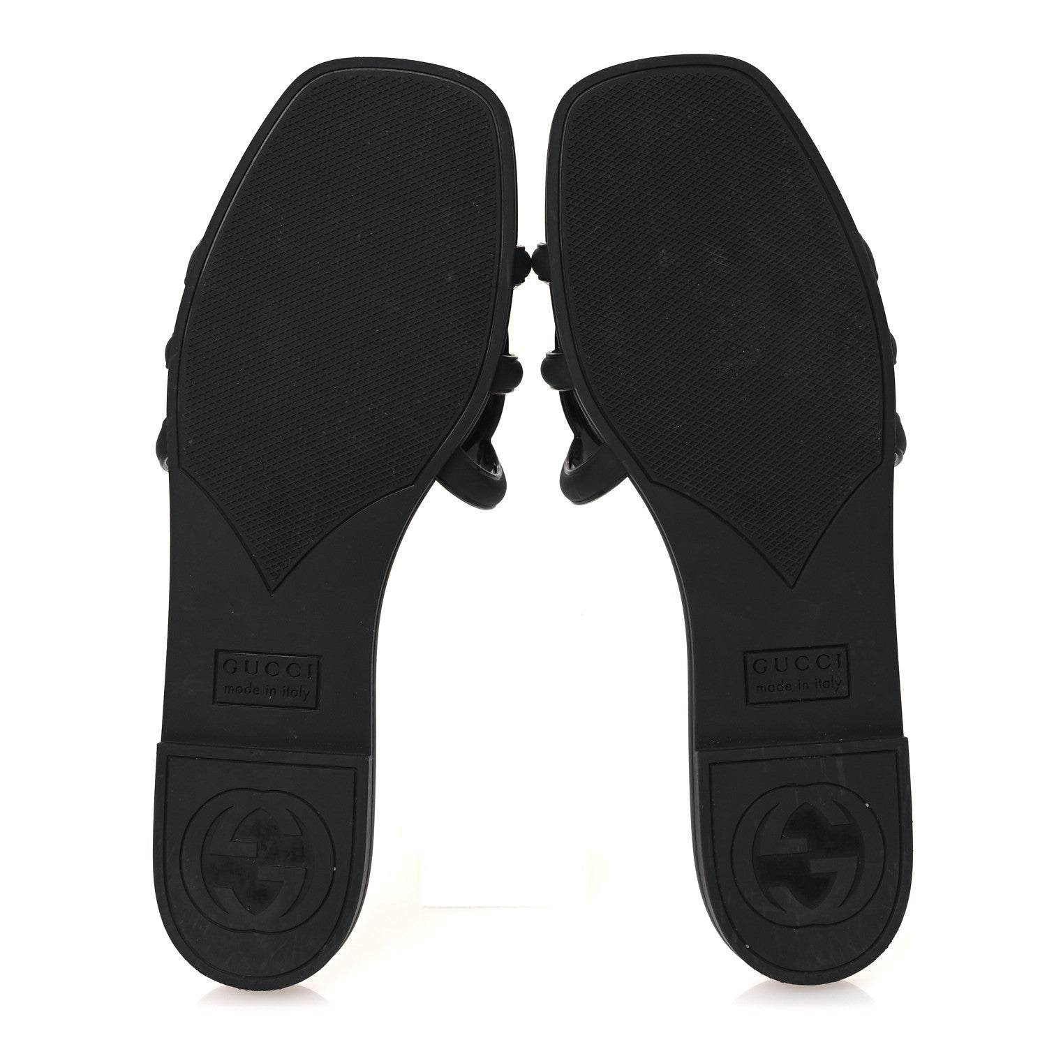 Gucci Rubber Interlocking G Womens Slide Sandals 38 Black