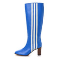 Gucci X ADIDAS Calfskin Elizabeth Knee Boots 39 Blue