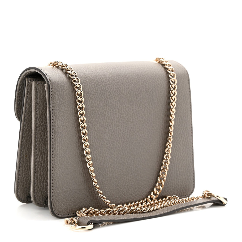 Gucci Dollar Calfskin Small Interlocking G Shoulder Bag Loess
