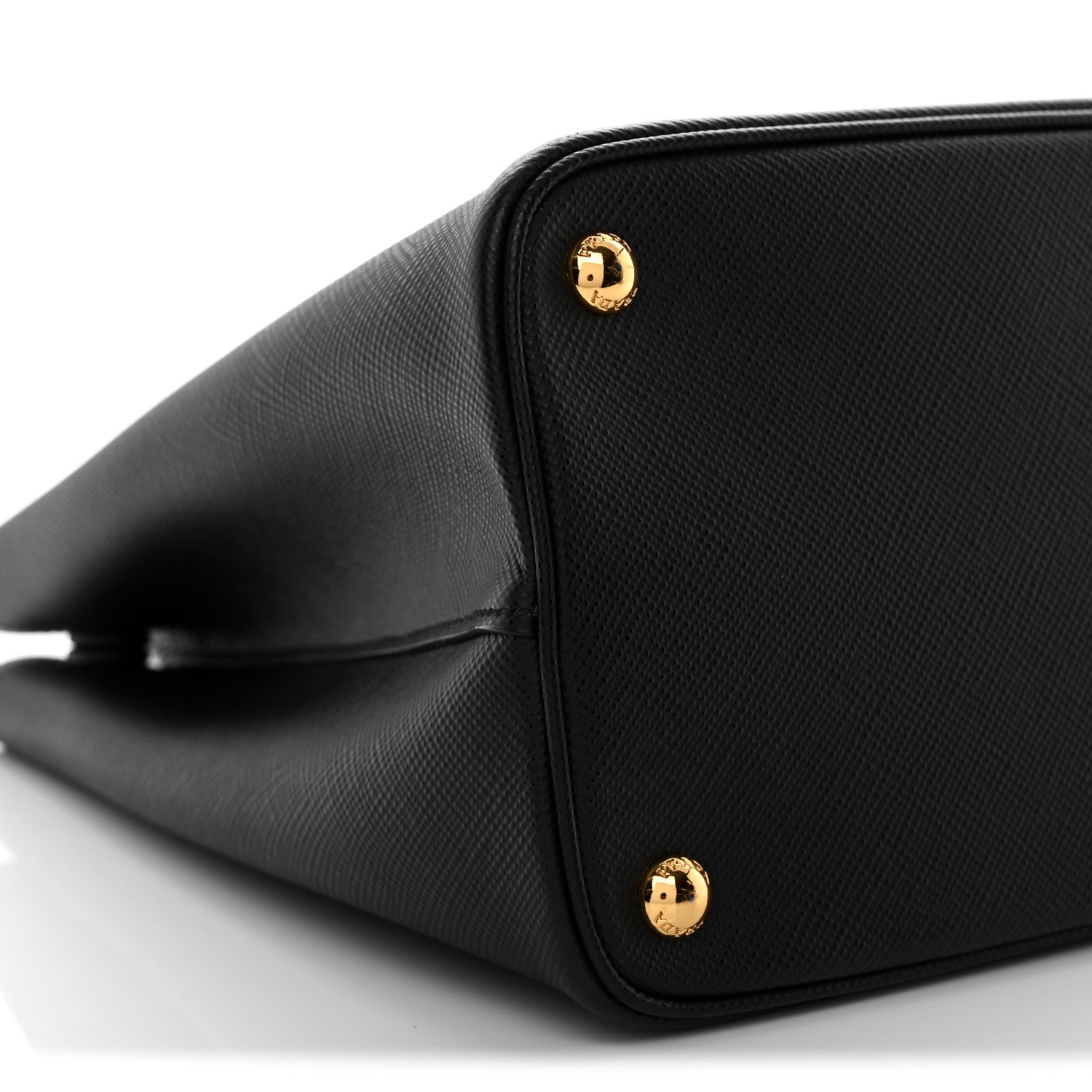 Prada Saffiano Cuir Medium Double Bag Black Mughetto