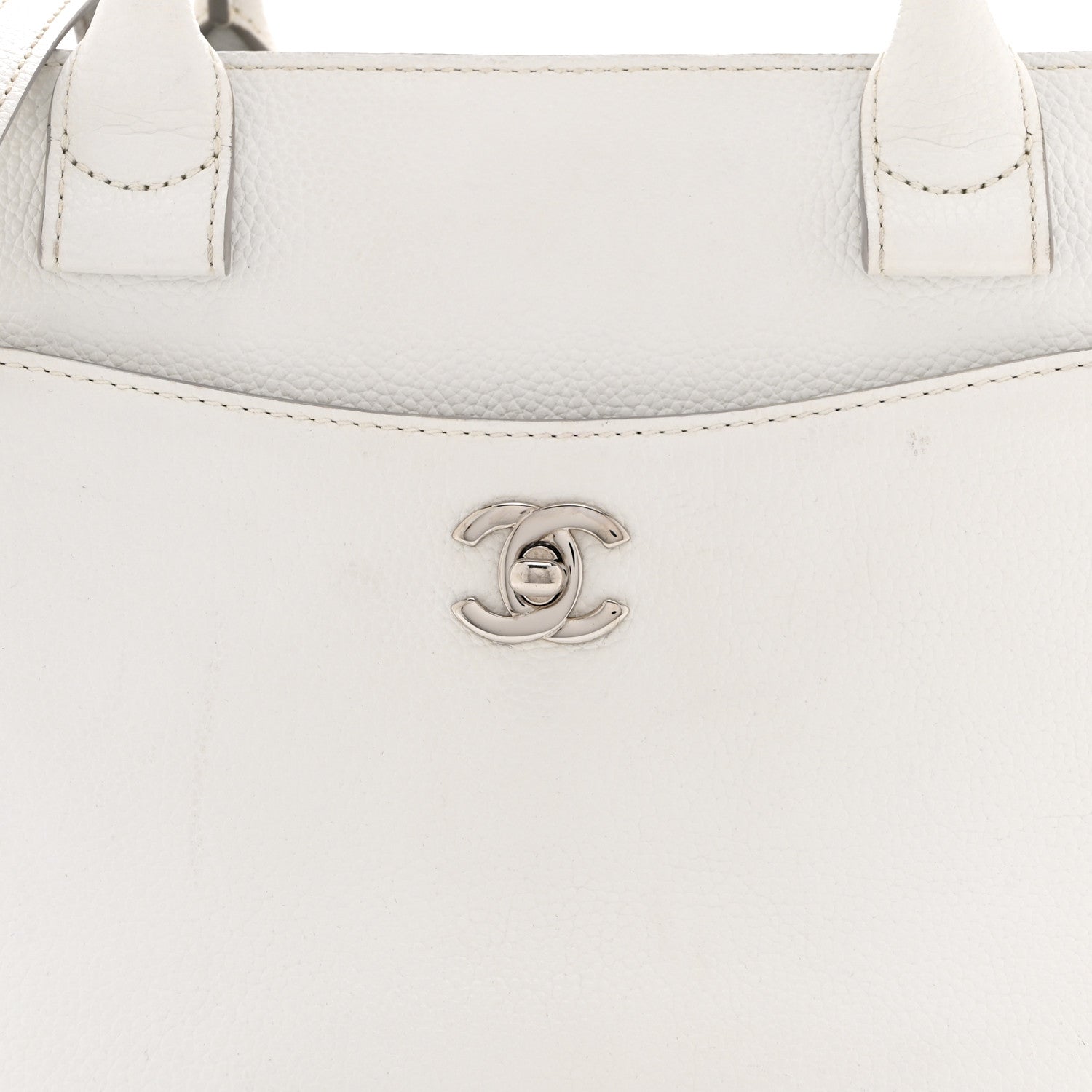 Chanel Grained Calfskin Small Neo Executive Shopper Tote White