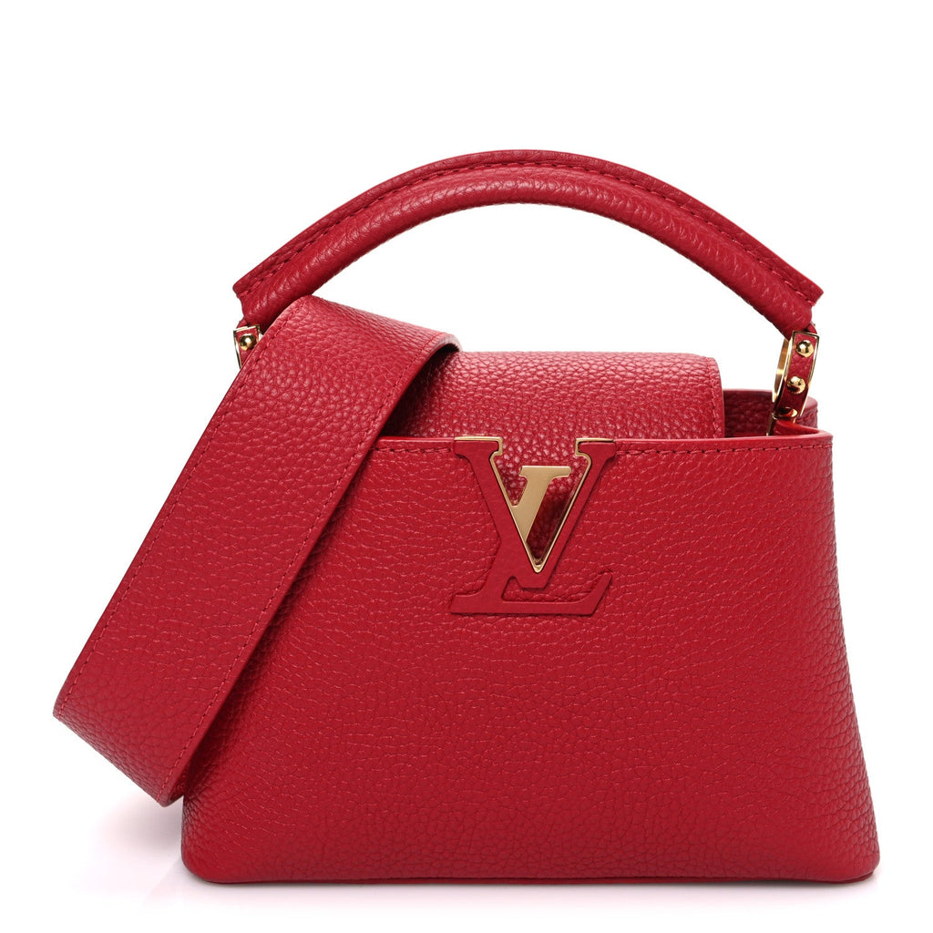 Louis Vuitton Taurillon Mini Capucines Scarlet