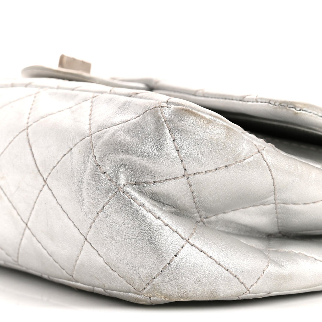 Chanel Metallic Lambskin Quilted 2.55 Reissue 227 Flap Silver