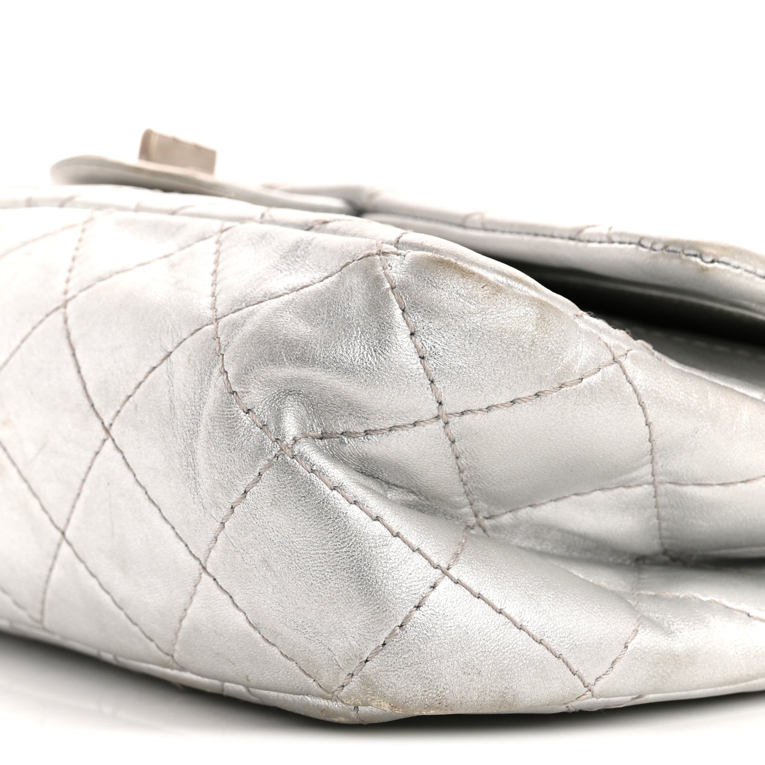 Chanel Metallic Lambskin Quilted 2.55 Reissue 227 Flap Silver