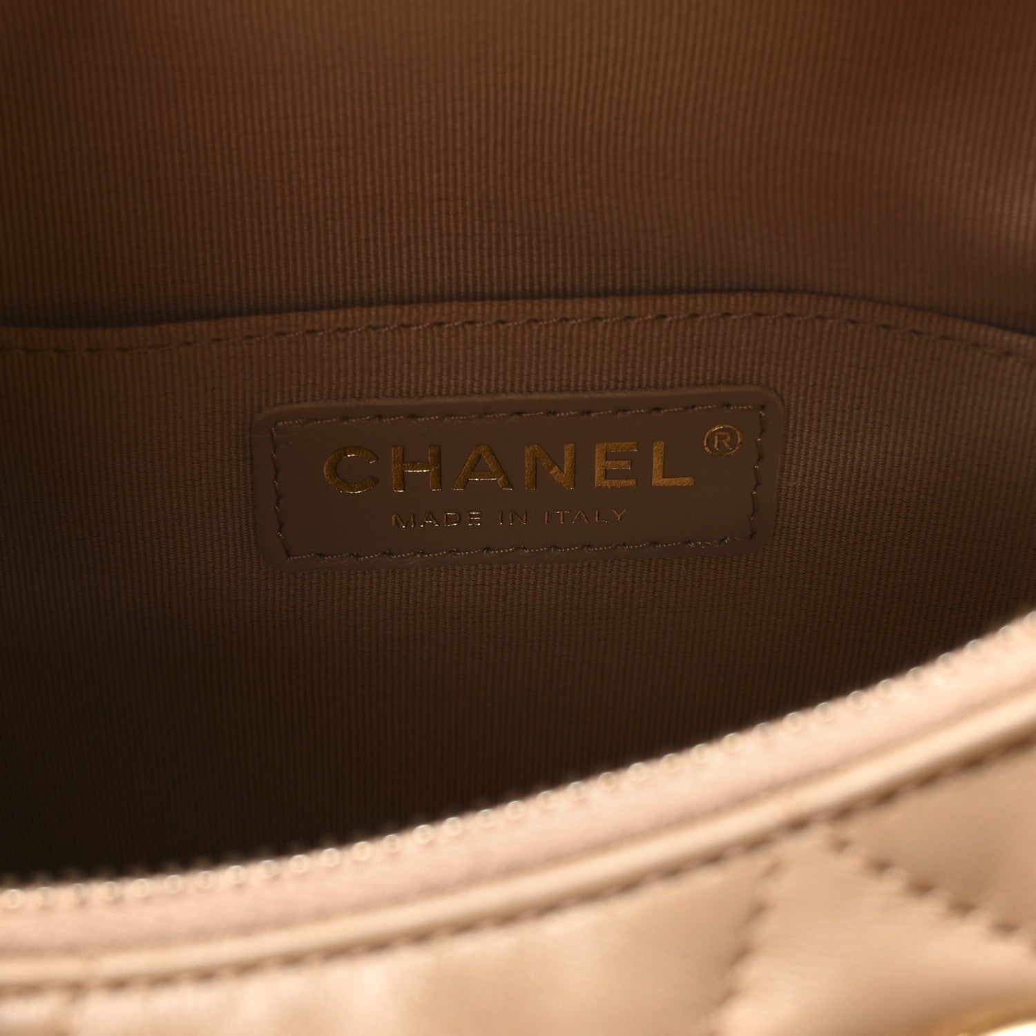 Chanel Lambskin Quilted Hobo Beige