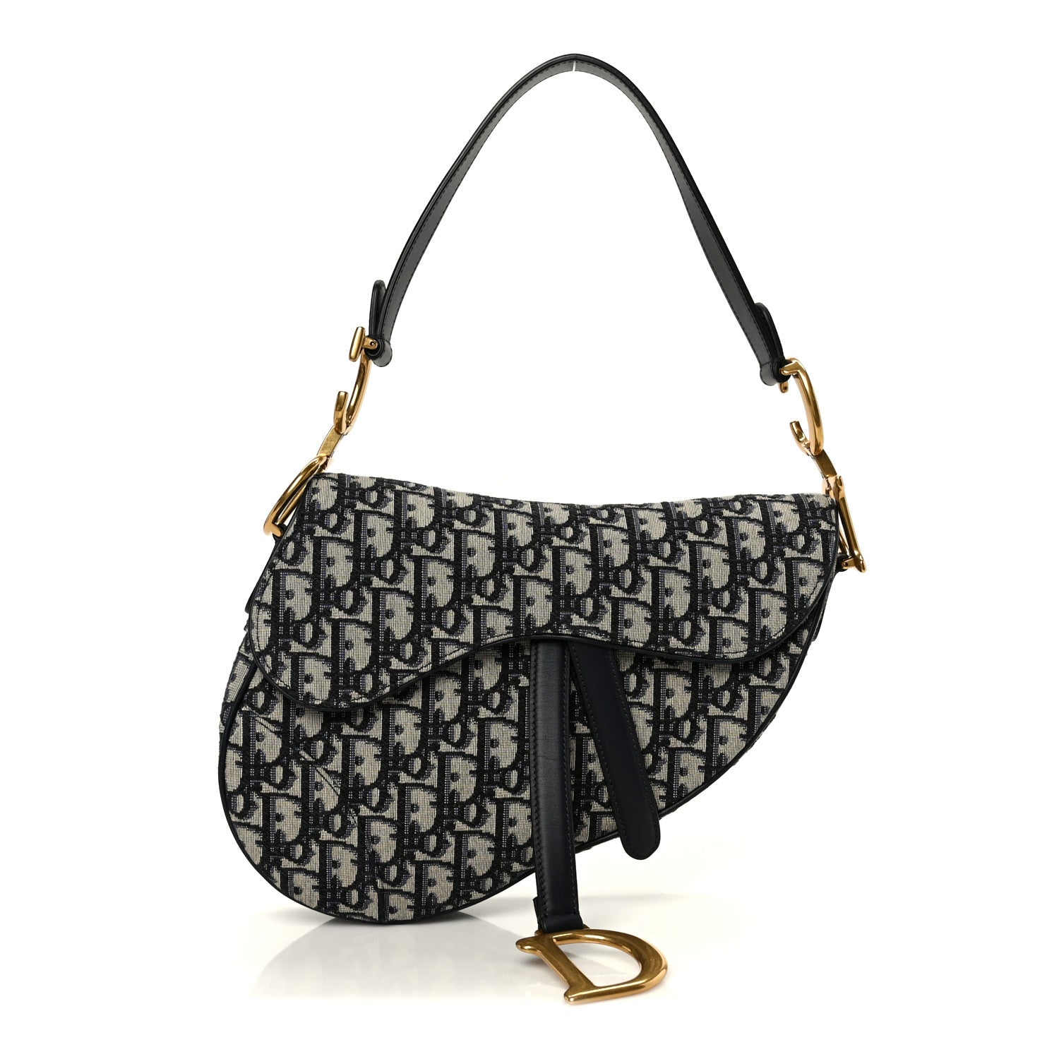 Christian Dior Oblique Saddle Bag Blue
