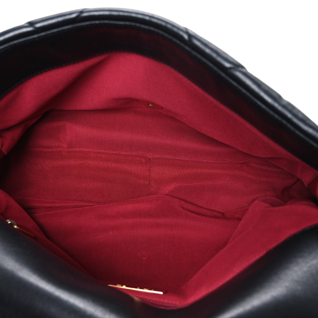 Chanel Shiny Goatskin Quilted Maxi Chanel 19 Flap Black