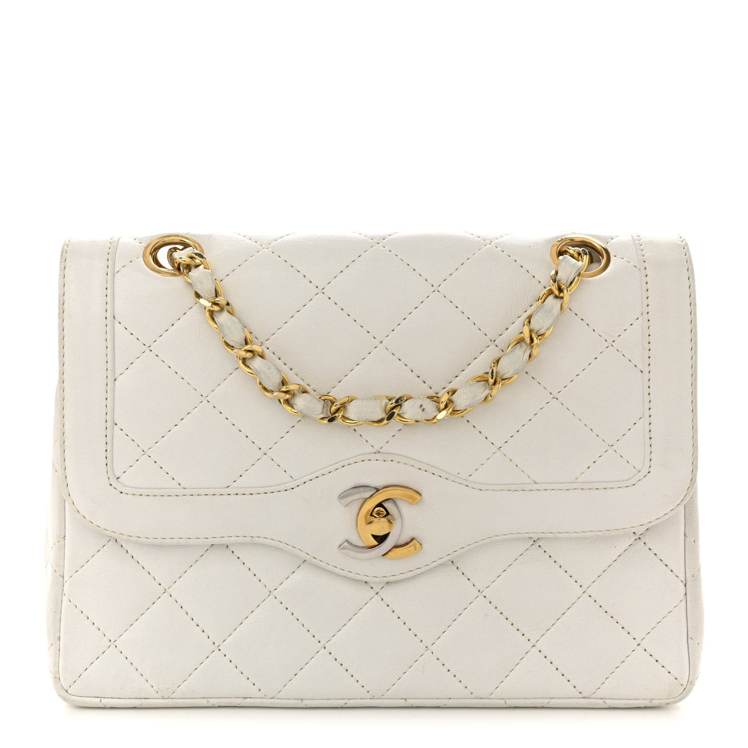 Chanel Lambskin Quilted Small Flap White