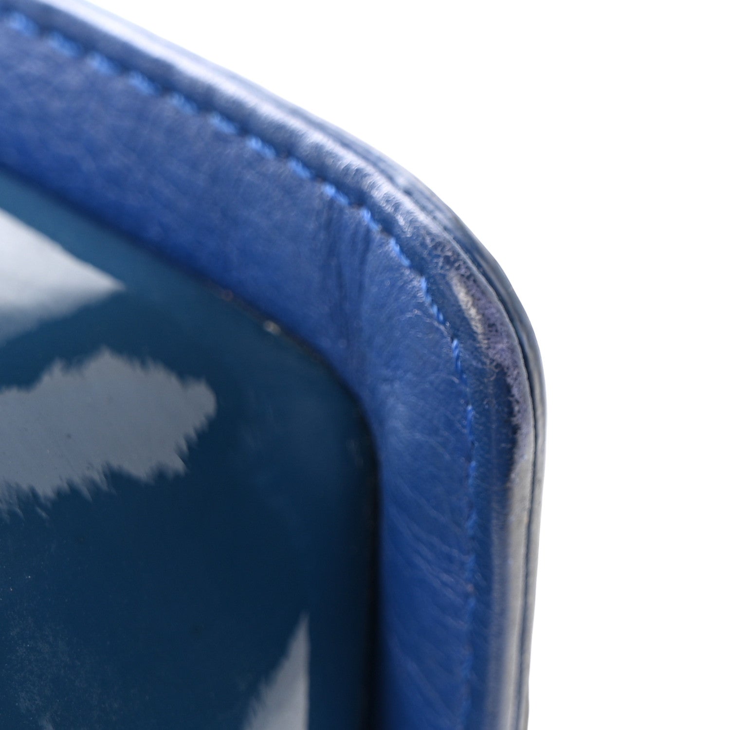Chanel Patent Calfskin Quilted Medium Plexiglass Boy Flap Blue