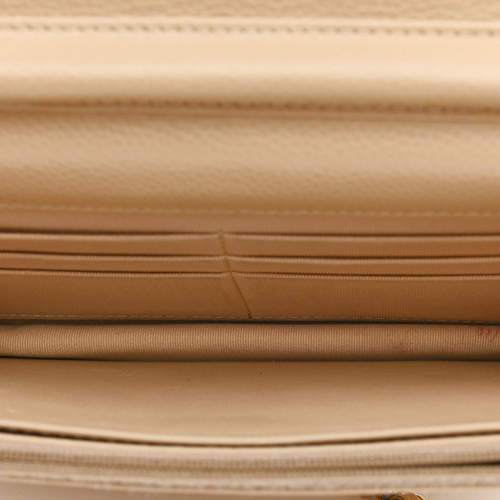 Chanel Caviar Quilted Wallet On Chain WOC Beige