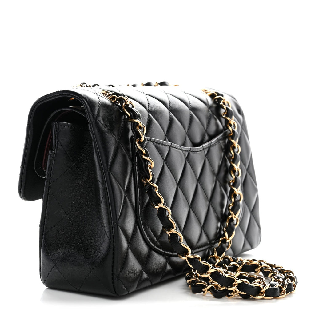 Chanel Lambskin Quilted Small Double Flap Black